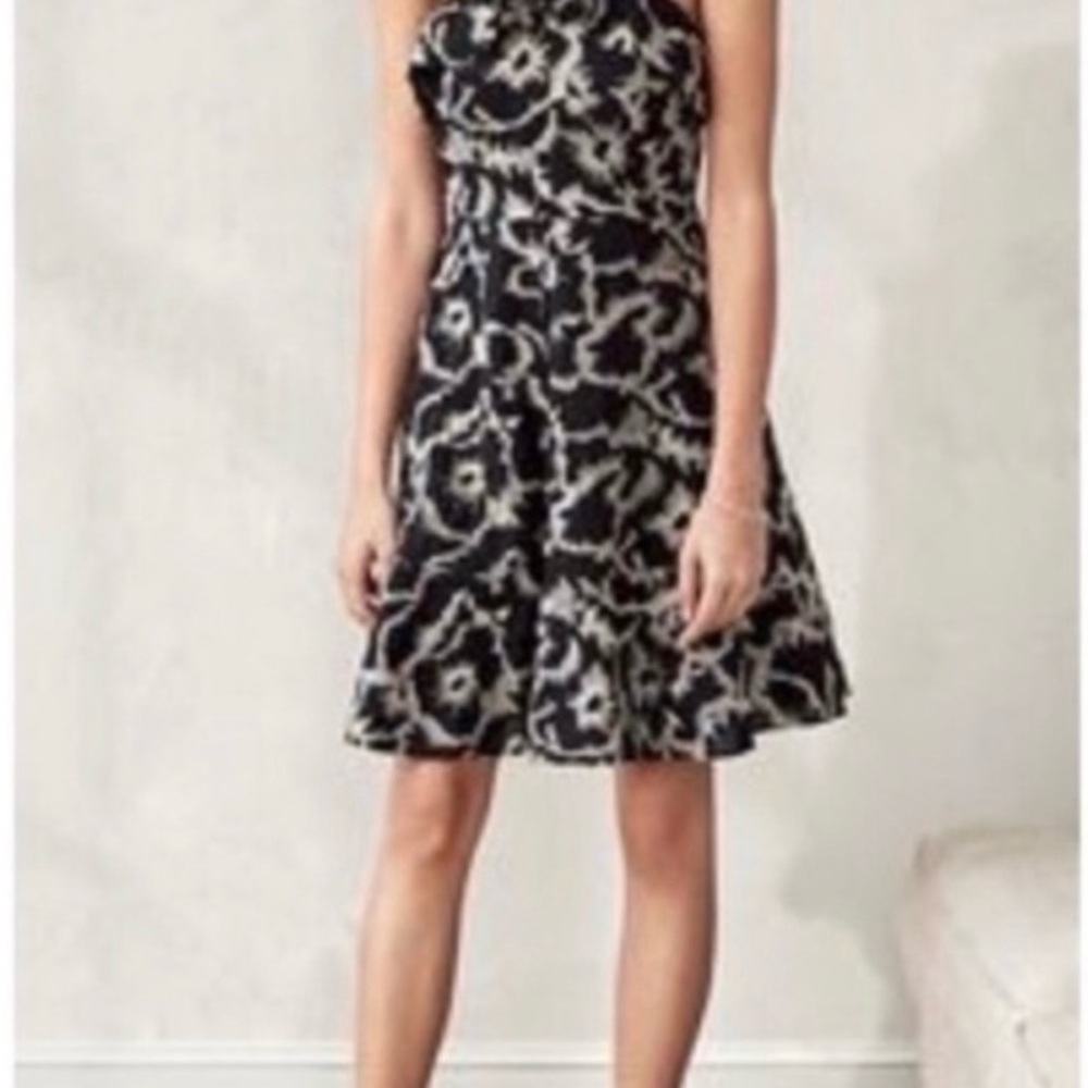 Banana Republic One Shoulder Black and White Dress - Picture 2 of 6